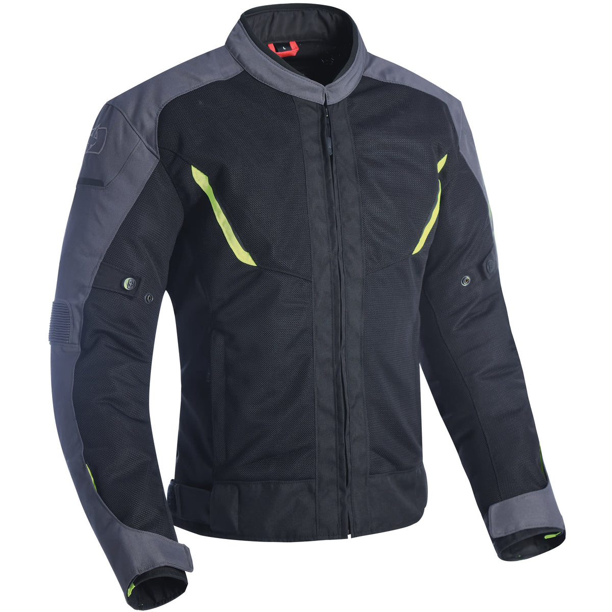Oxford Delta 1.0 Air Textile Jacket - Black / Grey / Fluo Yellow - Oxford motorcycle jacket, view 1