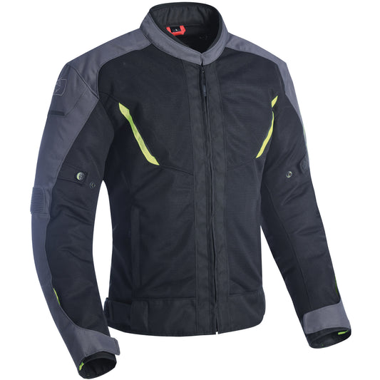 Oxford Delta 1.0 Air Textile Jacket - Black / Grey / Fluo Yellow - Oxford motorcycle jacket, view 1