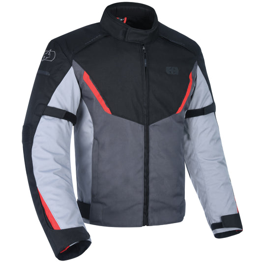 Oxford Delta 1.0 Textile Jacket - Black / Grey / Red - Oxford motorcycle jacket, view 1