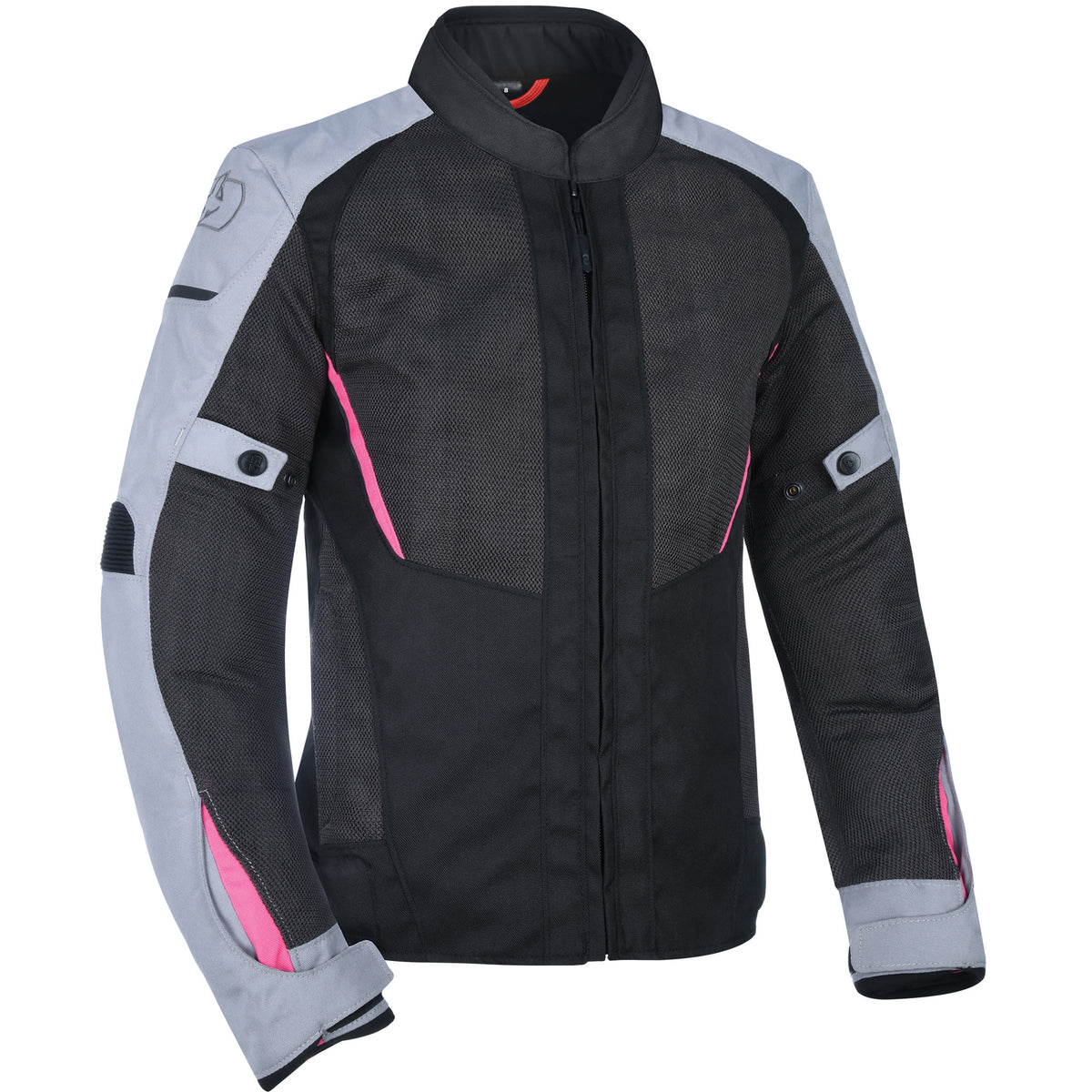 Oxford Ladies Iota 1.0 Air Textile Jacket - Black / Grey / Pink - Oxford motorcycle jacket, view 1