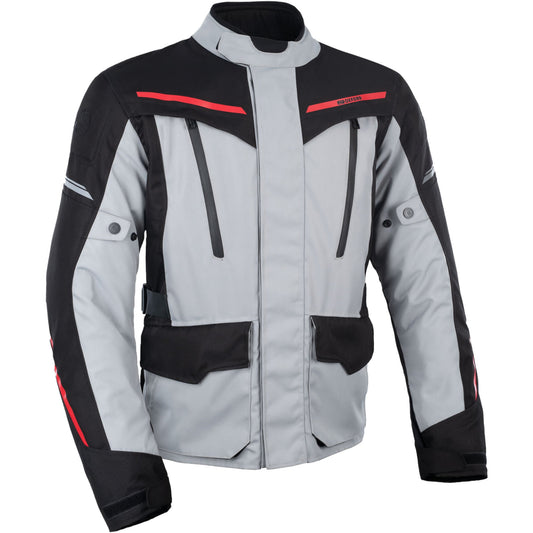 Oxford Metro 2.0 Textile Jacket - Grey / Black / Red - Oxford motorcycle jacket, view 1