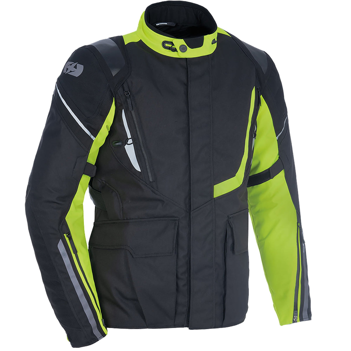 Oxford Montreal 4.0 Textile Jacket - Black / Fluo - Oxford motorcycle jacket, view 1