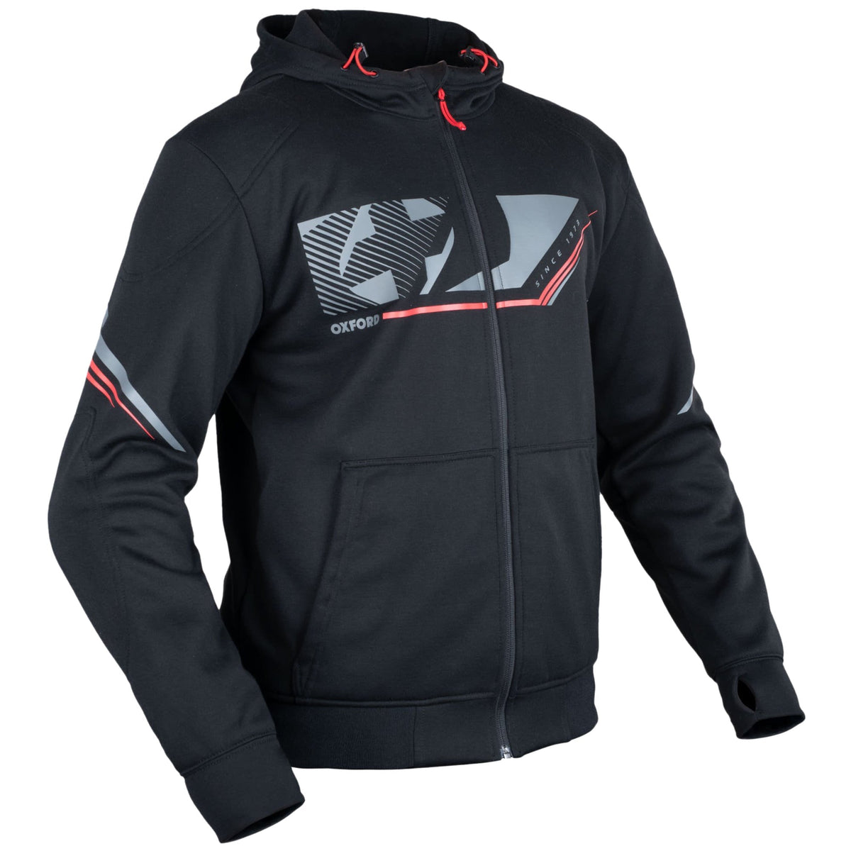 Oxford Super Hoodie 2.0 - Sports Black - Oxford motorcycle hoodie, view 1