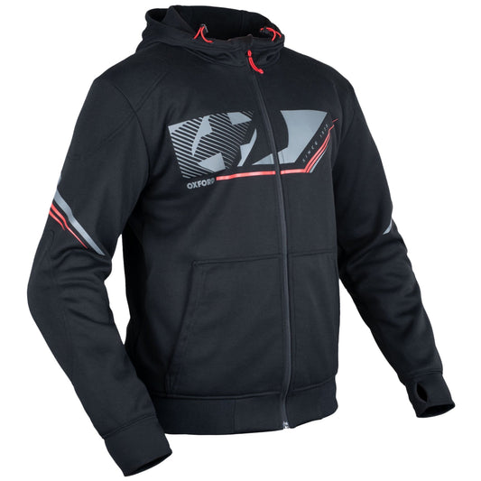 Oxford Super Hoodie 2.0 - Sports Black - Oxford motorcycle hoodie, view 1