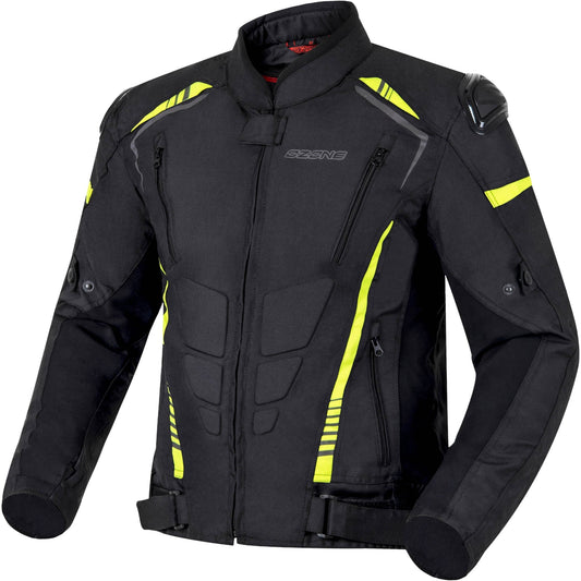Ozone Street Pulse Textile Jacket - Black / Fluo Yellow - Ozone motorcycle jacket, view 1