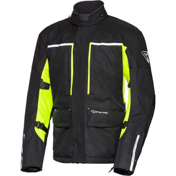 Pharao Cedar Waterproof Textile Jacket - Black / Yellow - Pharao motorcycle jacket, view 1
