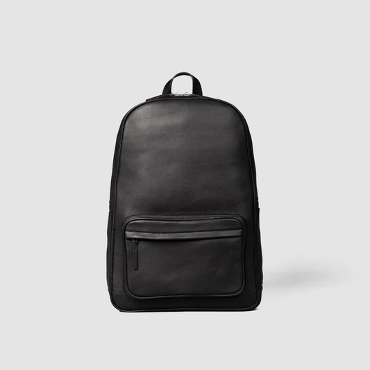 Brex Philos Black Leather Backpack - black leather backpack, view 1