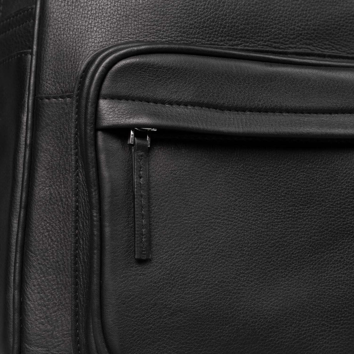 Brex Philos Black Leather Backpack - black leather backpack, view 2