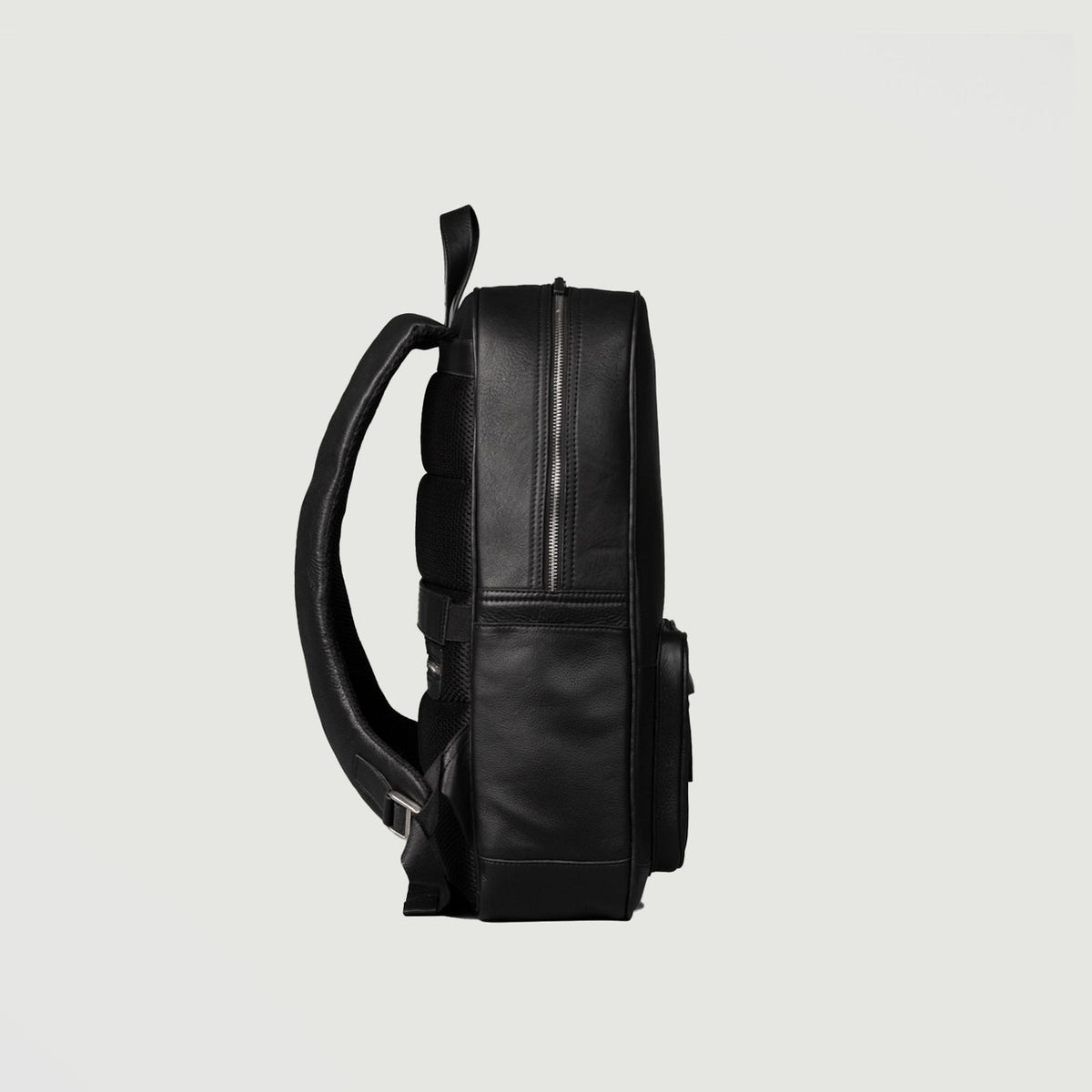 Brex Philos Black Leather Backpack - black leather backpack, view 3