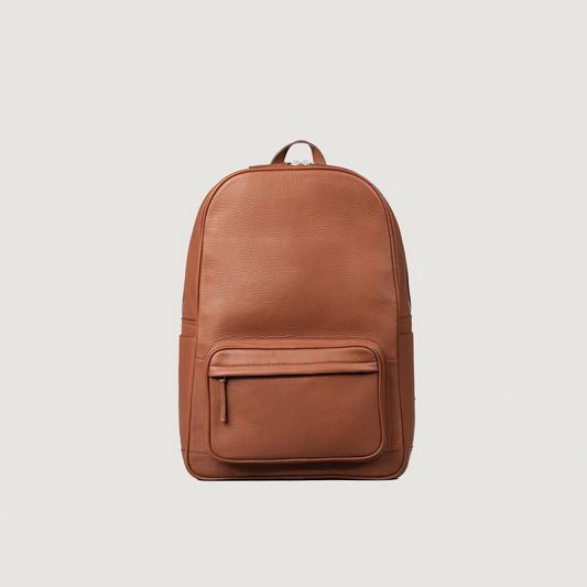 Brex Philos Brown Leather Backpack - brown leather backpack, view 1