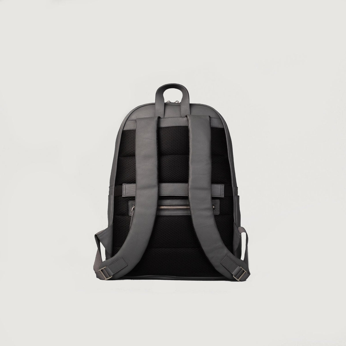 Brex Philos Grey Leather Backpack - grey leather backpack, view 5
