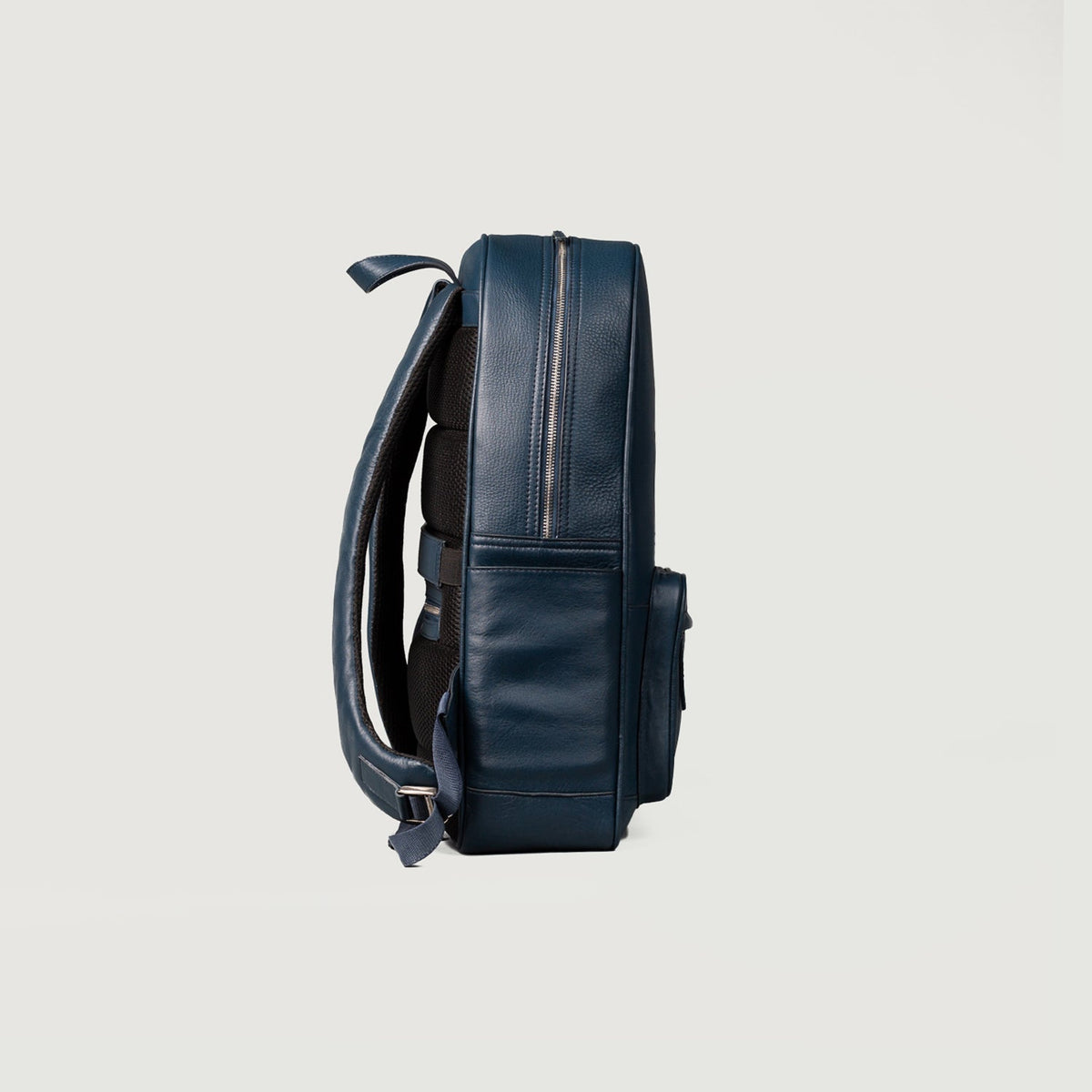 Brex Philos Midnight Blue Leather Backpack - midnight blue leather backpack, view 3