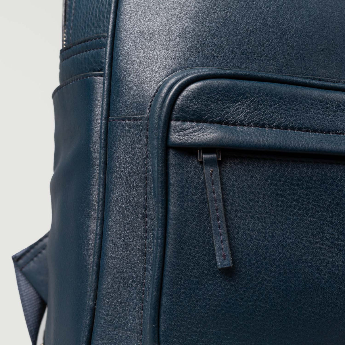 Brex Philos Midnight Blue Leather Backpack - midnight blue leather backpack, view 8