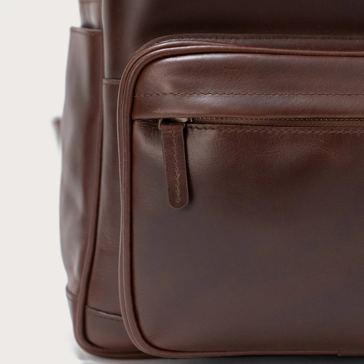 Brex Philos Vintage Brown Leather Backpack - brown vintage leather backpack, view 7