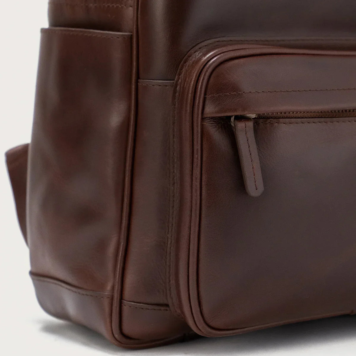 Brex Philos Vintage Brown Leather Backpack - brown vintage leather backpack, view 8