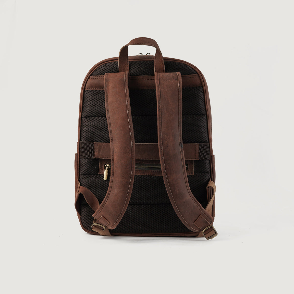 Brex Philos Vintage Distressed Brown Leather Backpack - brown vintage distressed leather backpack, view 4