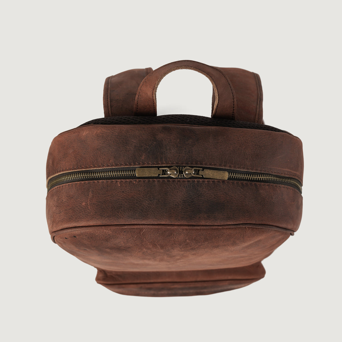 Brex Philos Vintage Distressed Brown Leather Backpack - brown vintage distressed leather backpack, view 5