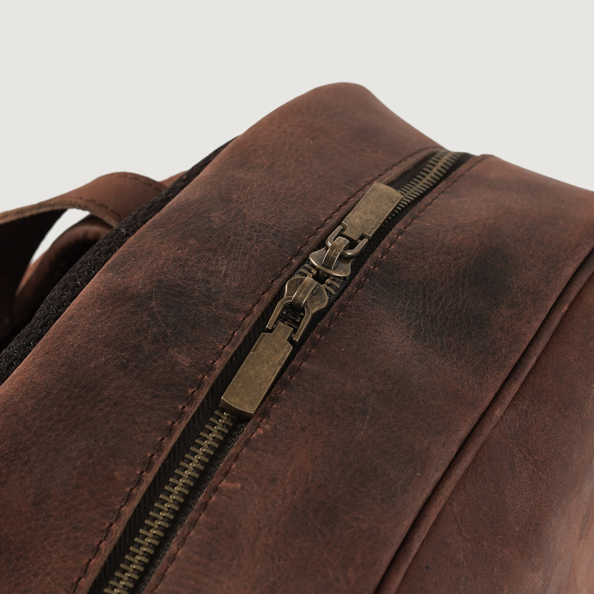 Brex Philos Vintage Distressed Brown Leather Backpack - brown vintage distressed leather backpack, view 8
