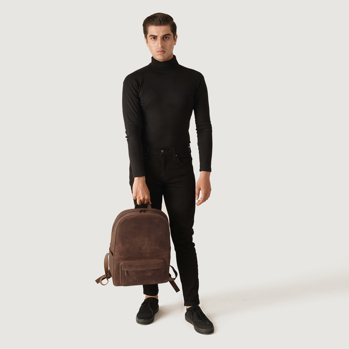 Brex Philos Vintage Tan Leather Backpack - tan vintage leather backpack, view 2