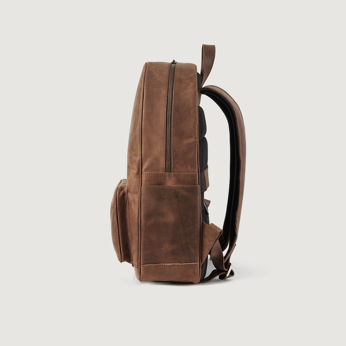 Brex Philos Vintage Tan Leather Backpack - tan vintage leather backpack, view 3