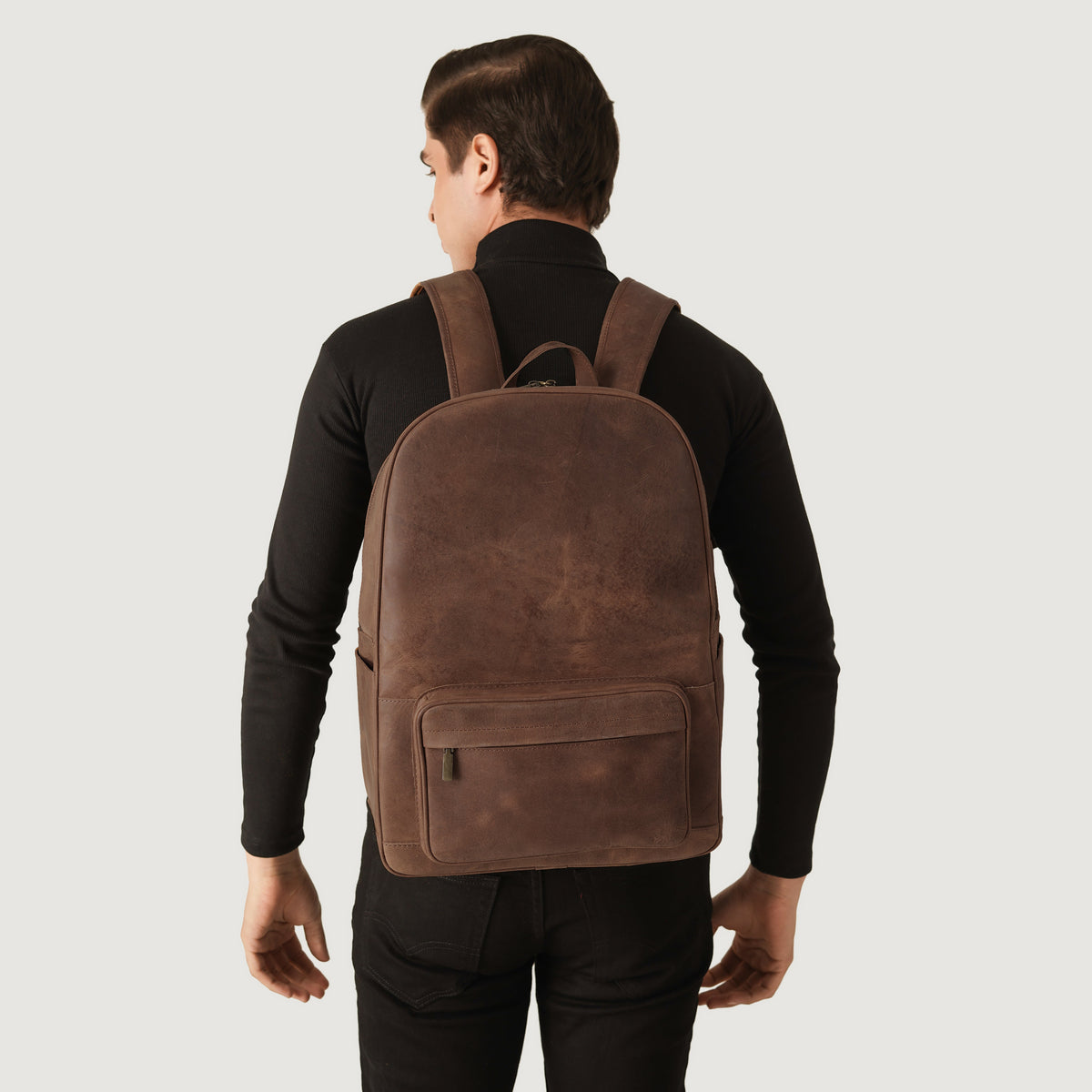 Brex Philos Vintage Tan Leather Backpack - tan vintage leather backpack, view 7