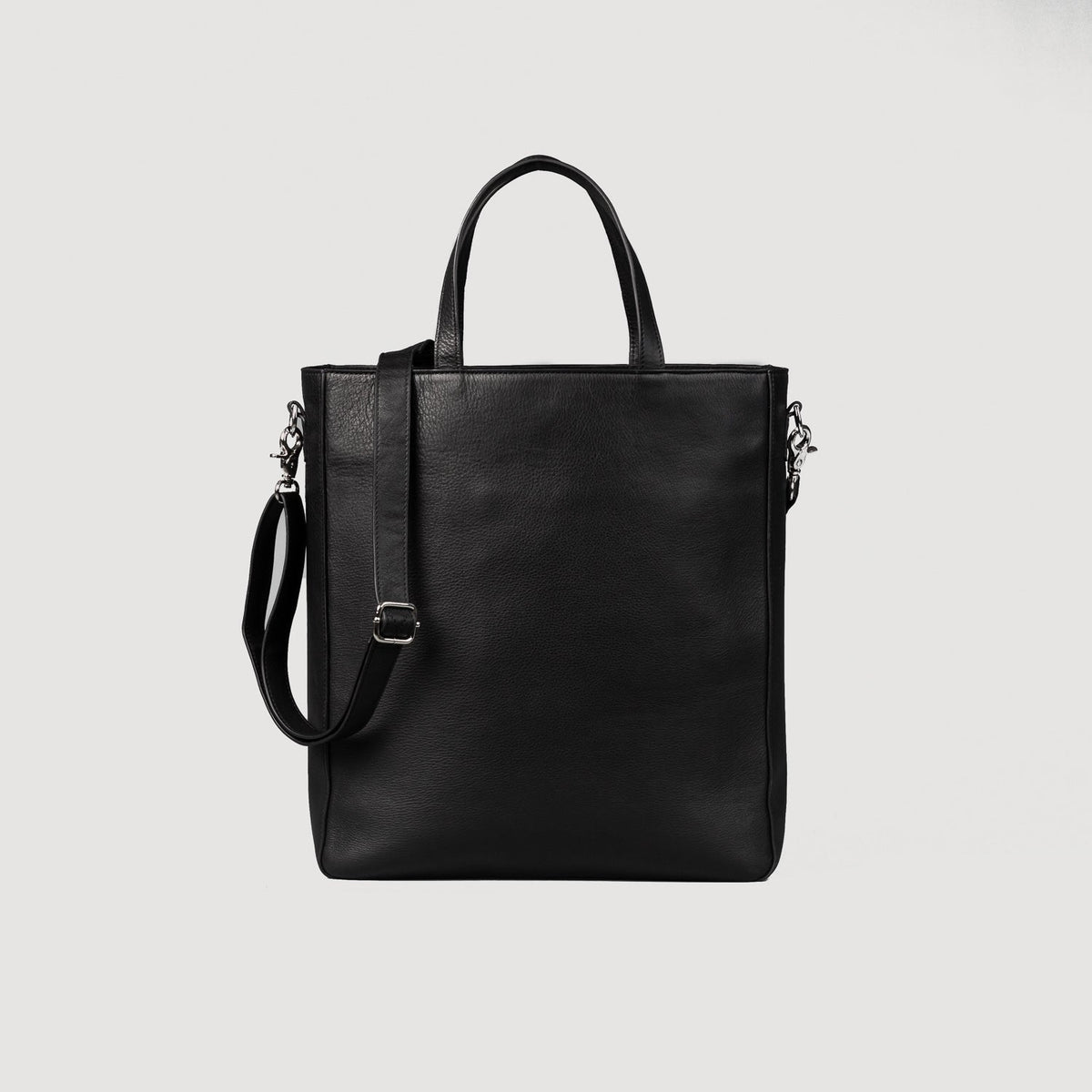 Brex Poet Black Leather Tote Bag - black leather tote bag, view 3