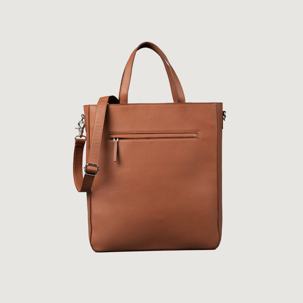 Brex Poet Brown Leather Tote Bag - brown leather tote bag, view 1