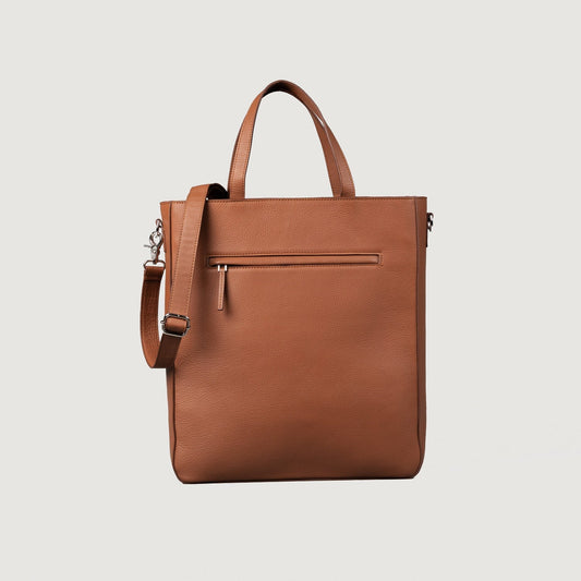 Brex Poet Brown Leather Tote Bag - brown leather tote bag, view 1