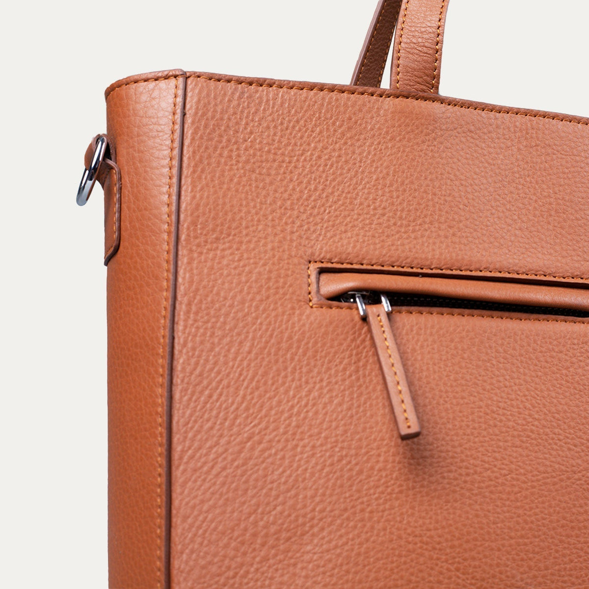 Brex Poet Brown Leather Tote Bag - brown leather tote bag, view 6