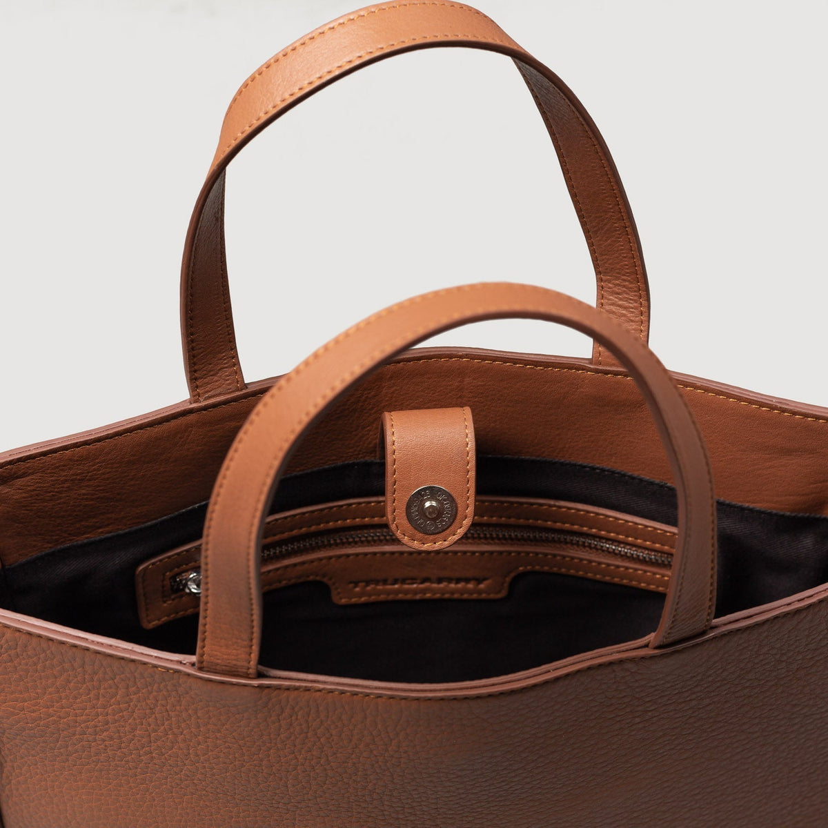 Brex Poet Brown Leather Tote Bag - brown leather tote bag, view 8