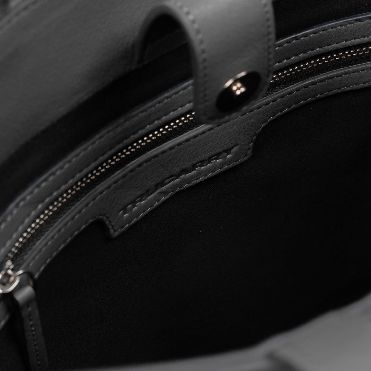 Brex Poet Grey Leather Tote Bag - grey leather tote bag, view 7