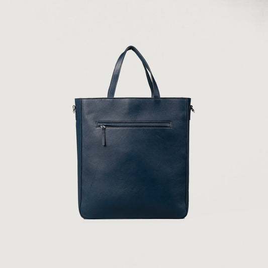 Brex Poet Midnight Blue Leather Tote Bag - midnight blue leather tote bag, view 1