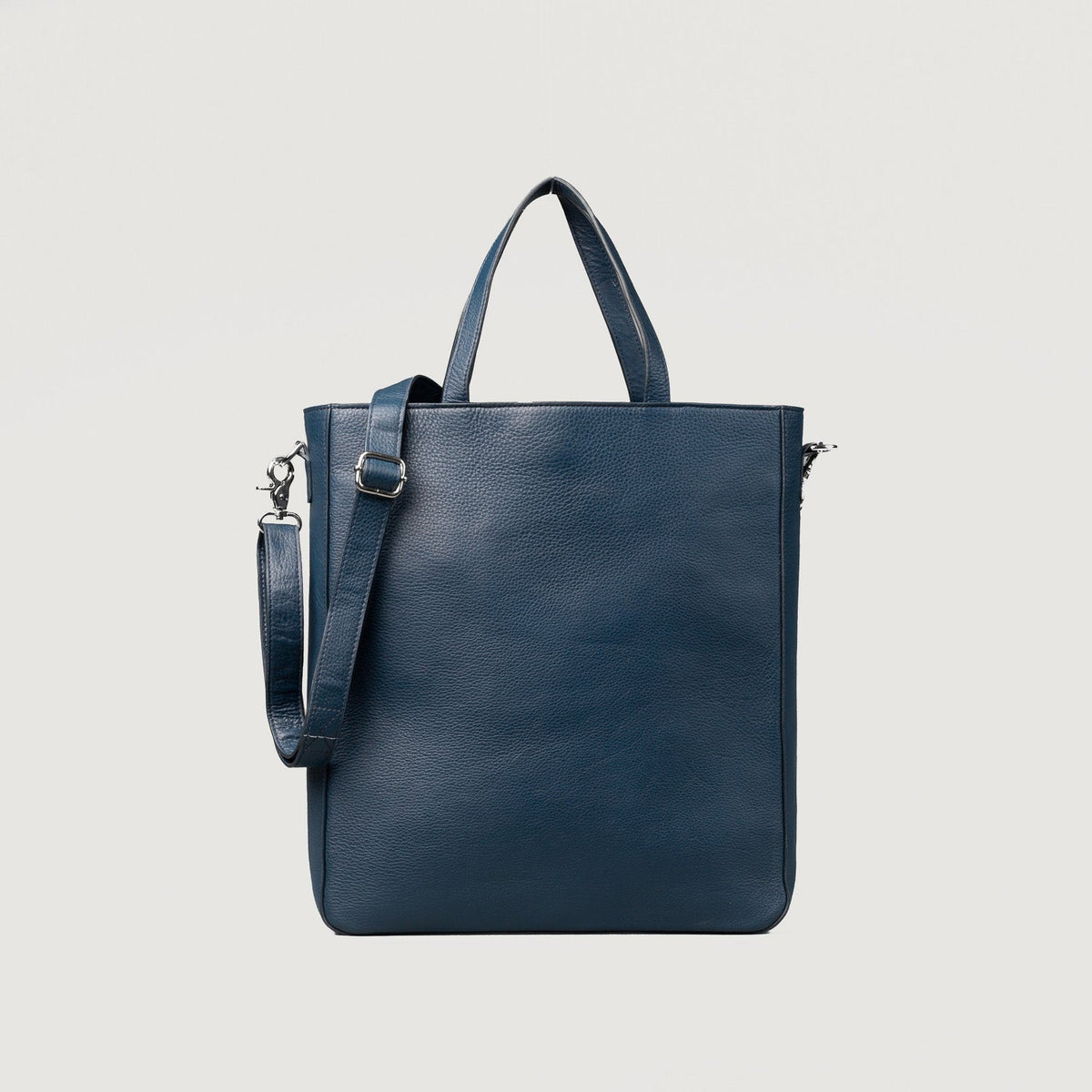 Brex Poet Midnight Blue Leather Tote Bag - midnight blue leather tote bag, view 3