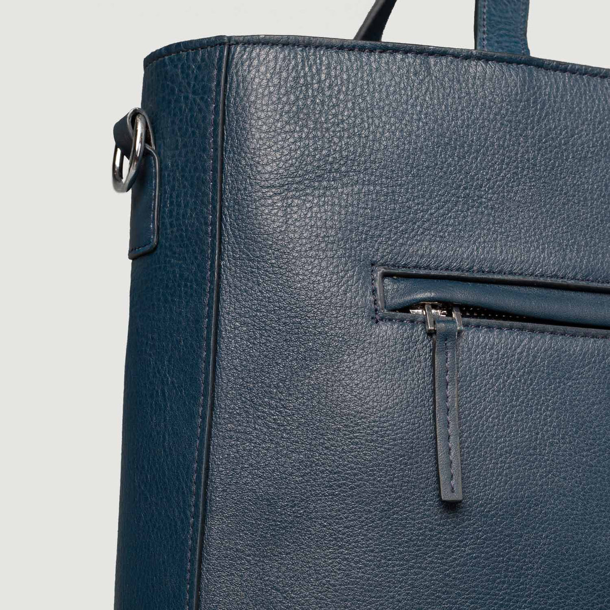 Brex Poet Midnight Blue Leather Tote Bag - midnight blue leather tote bag, view 7