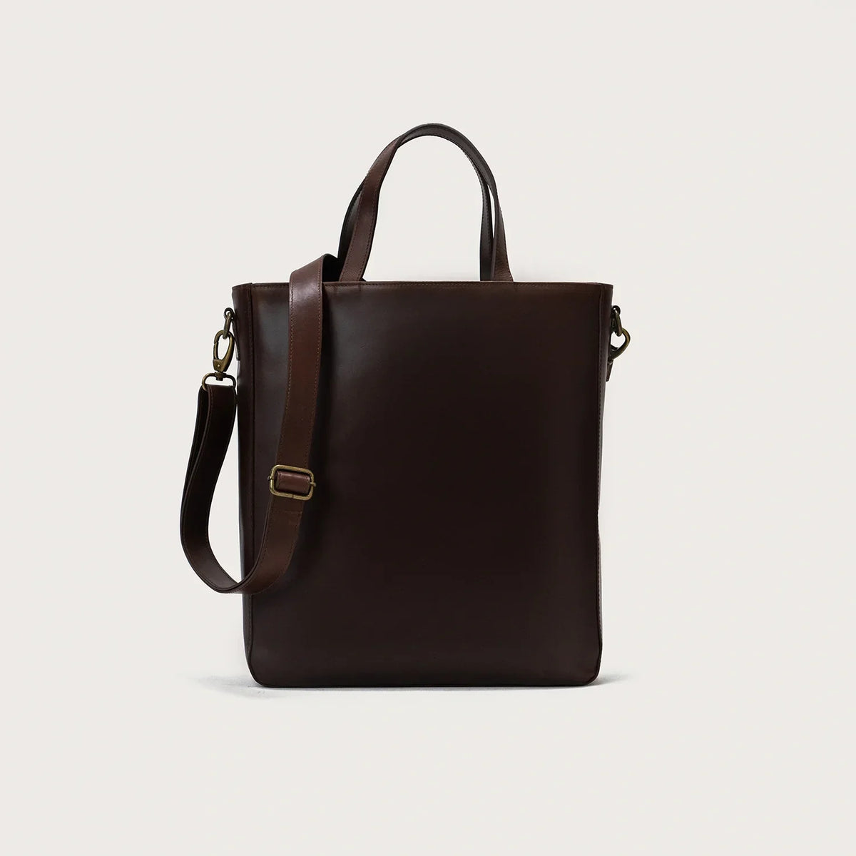 Brex Poet Vintage Brown Leather Tote Bag - brown leather vintage tote bag, view 1