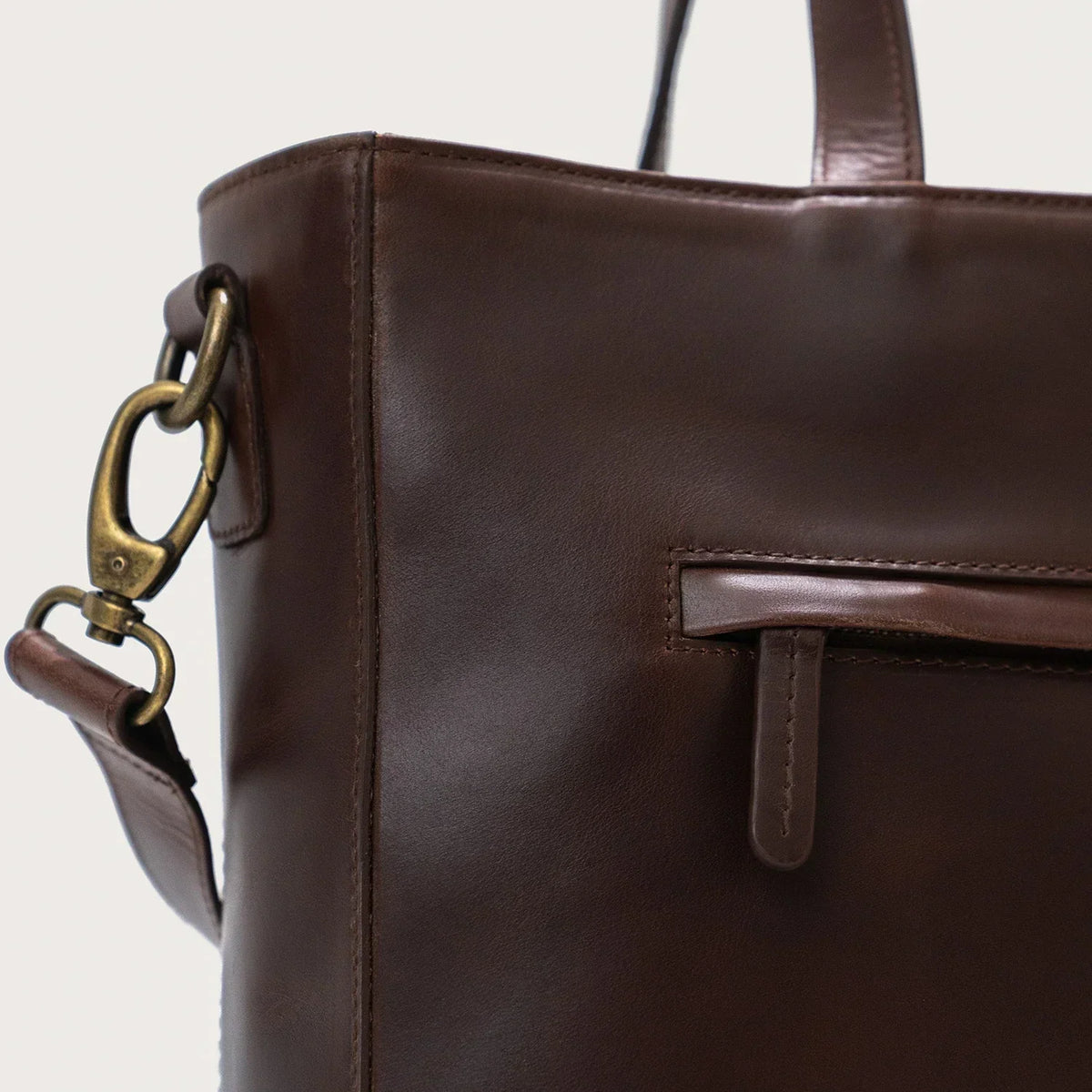 Brex Poet Vintage Brown Leather Tote Bag - brown leather vintage tote bag, view 7