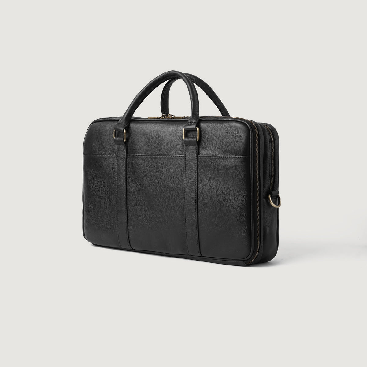 Brex Preston Black Leather Briefcase - black leather briefcase, view 3
