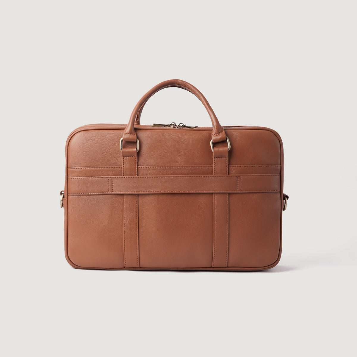 Brex Preston Brown Leather Briefcase - brown leather briefcase, view 1