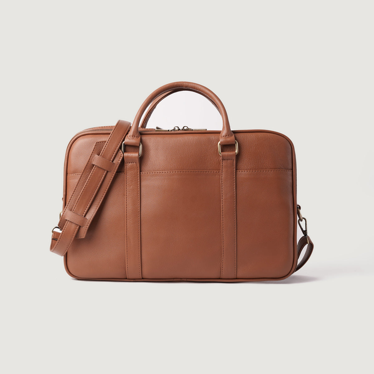 Brex Preston Brown Leather Briefcase - brown leather briefcase, view 5