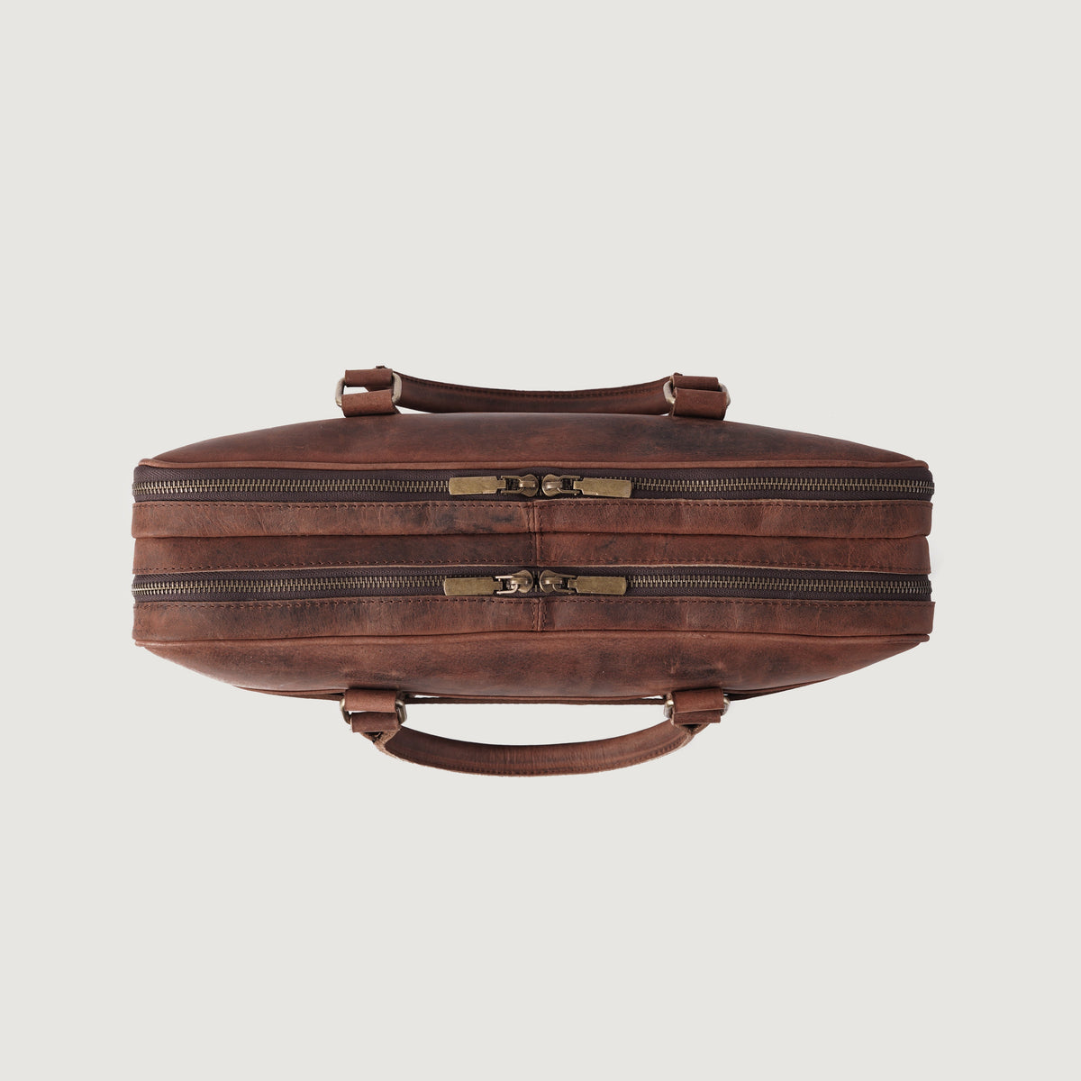 Brex Preston Vintage Distressed Brown Leather Briefcase - brown vintage distressed leather briefcase, view 4