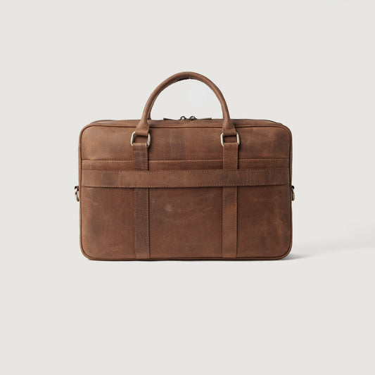 Brex Preston Vintage Tan Leather Briefcase - tan vintage leather briefcase, view 1