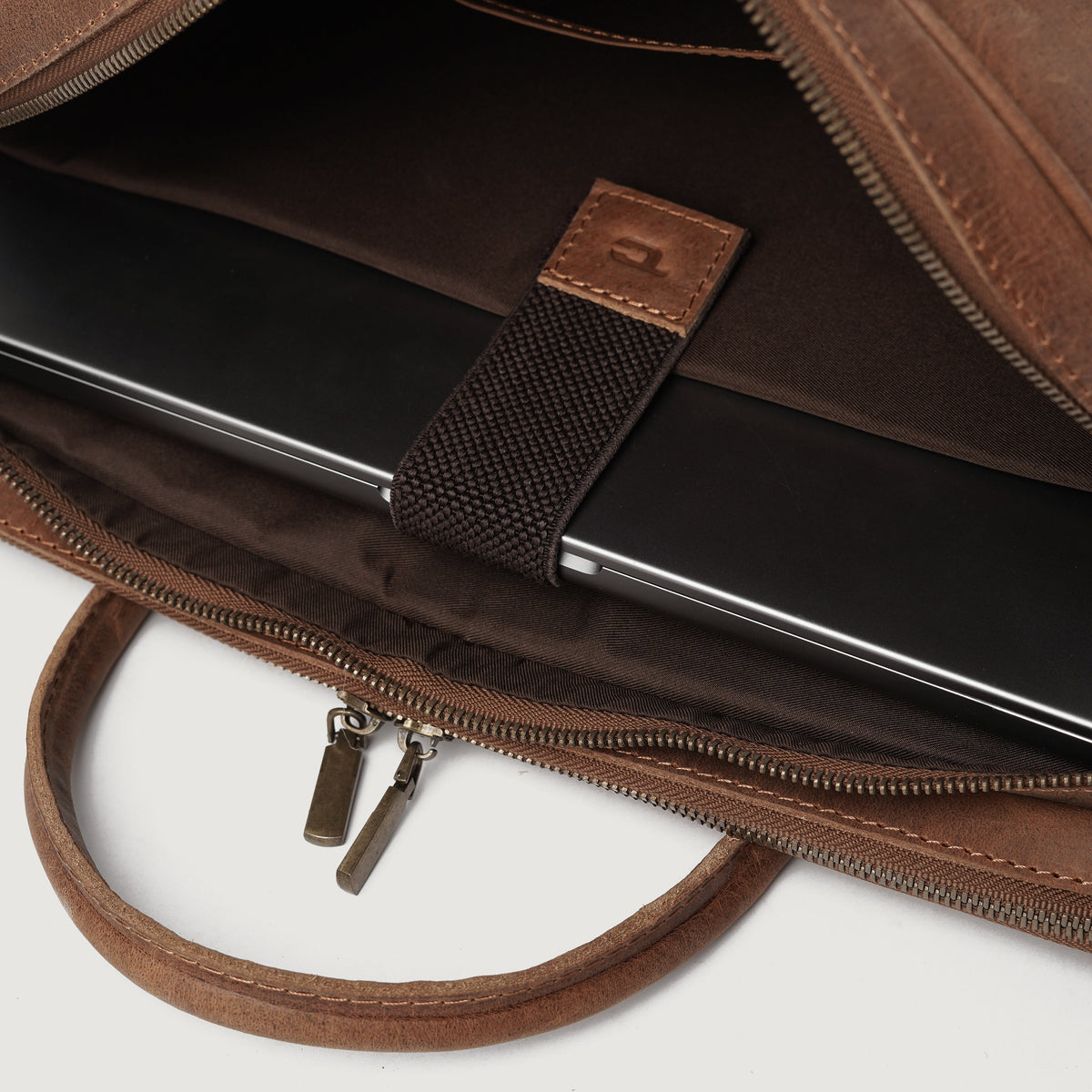 Brex Preston Vintage Tan Leather Briefcase - tan vintage leather briefcase, view 5
