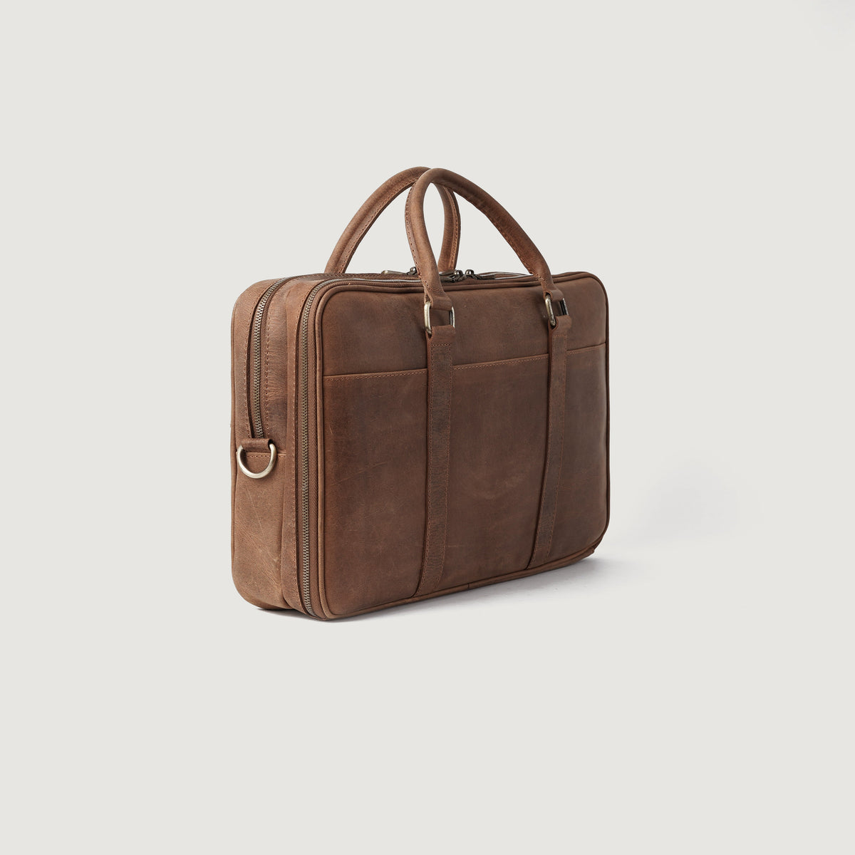 Brex Preston Vintage Tan Leather Briefcase - tan vintage leather briefcase, view 6
