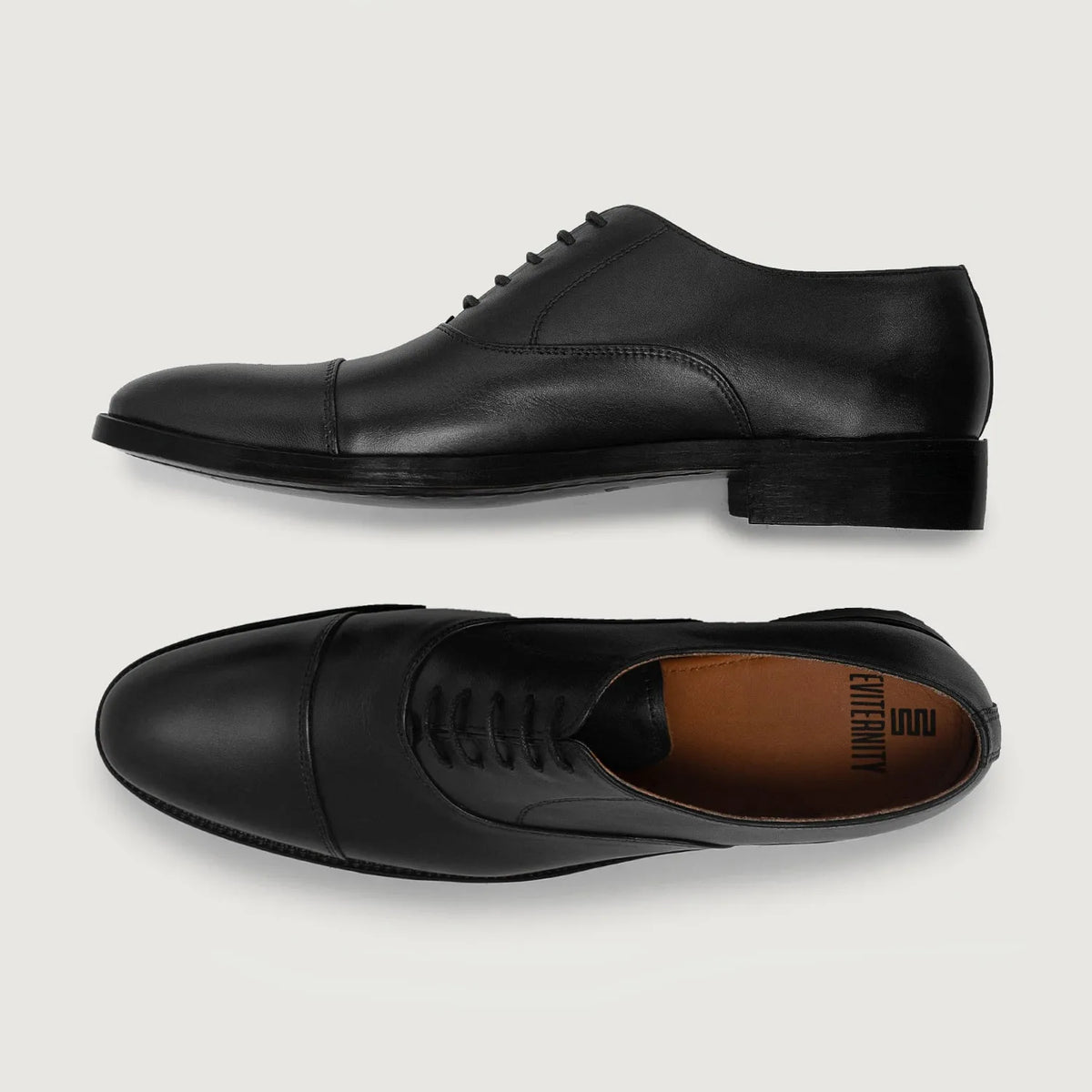 Professor Oxford Black Leather Shoes - men's shoes in black genuine leather, view 3