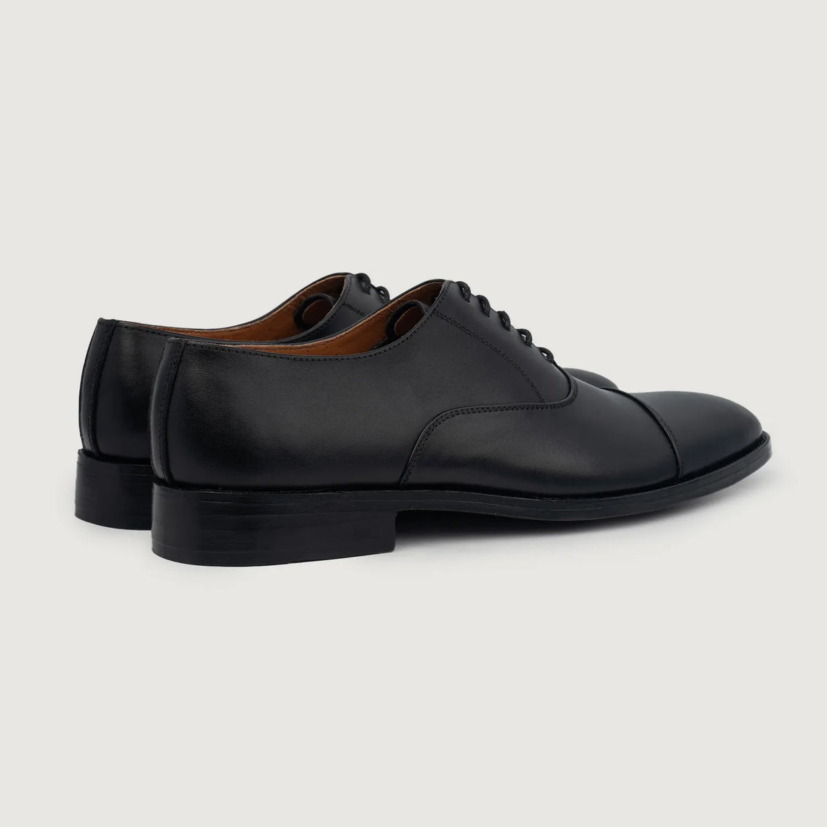 Professor Oxford Black Leather Shoes - men's shoes in black genuine leather, view 4