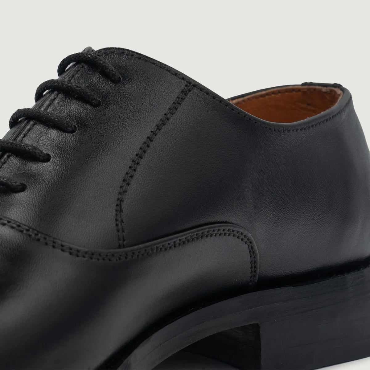 Professor Oxford Black Leather Shoes - men's shoes in black genuine leather, view 5