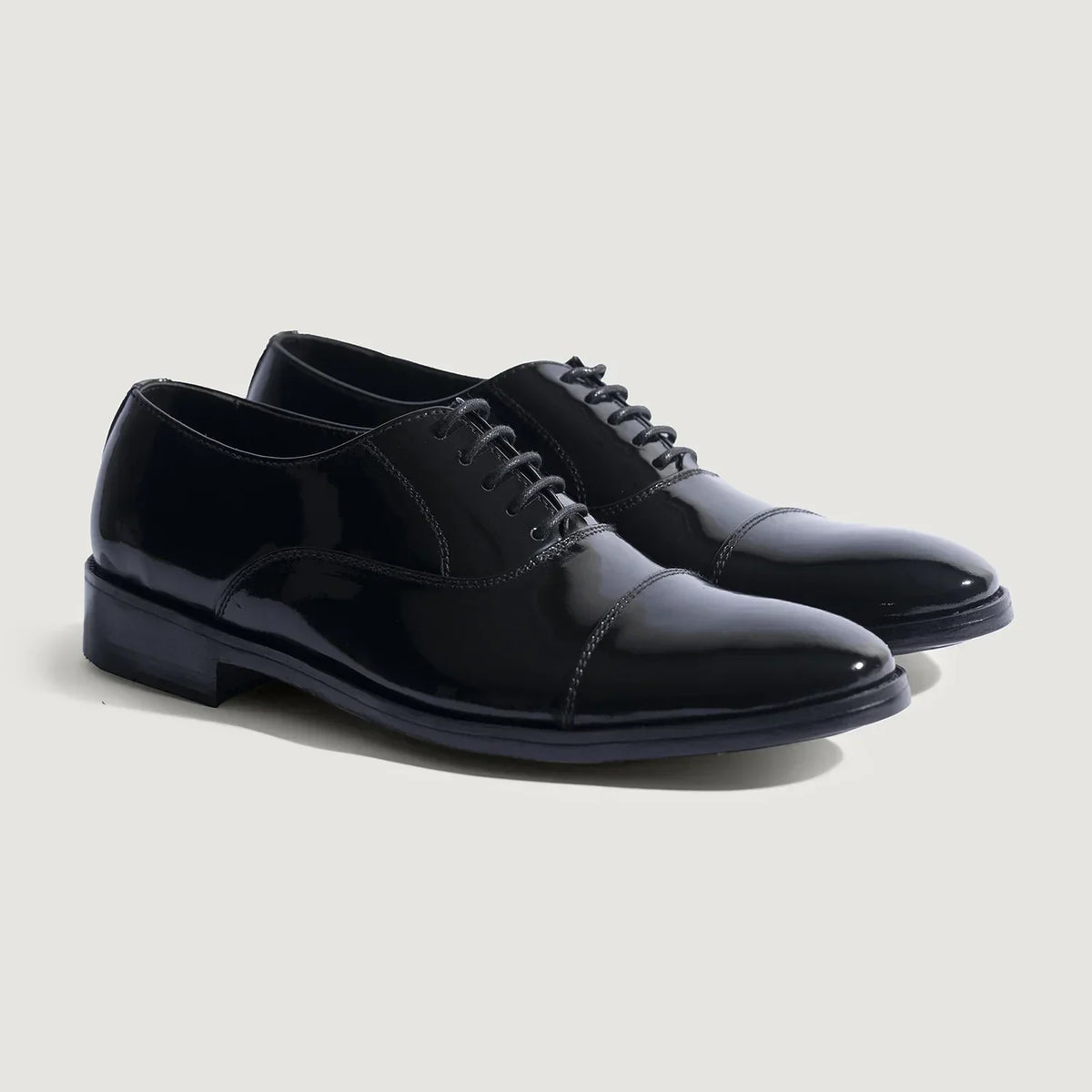Professor Oxford Black Patent Leather Shoes - men's shoes in black patent leather, view 1