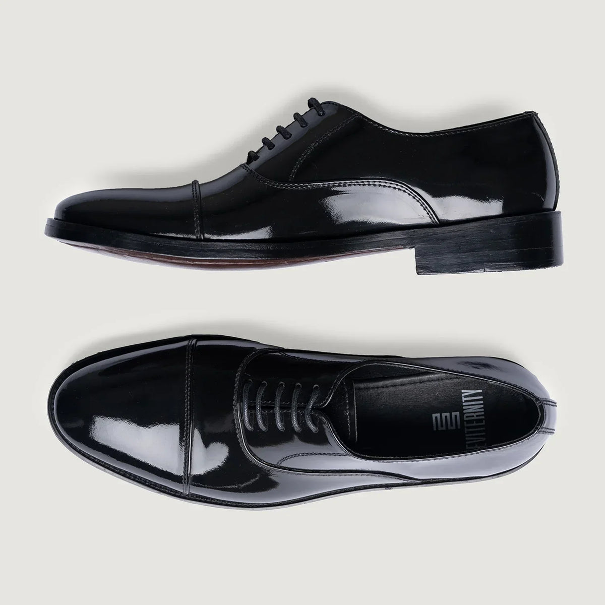 Professor Oxford Black Patent Leather Shoes - men's shoes in black patent leather, view 3