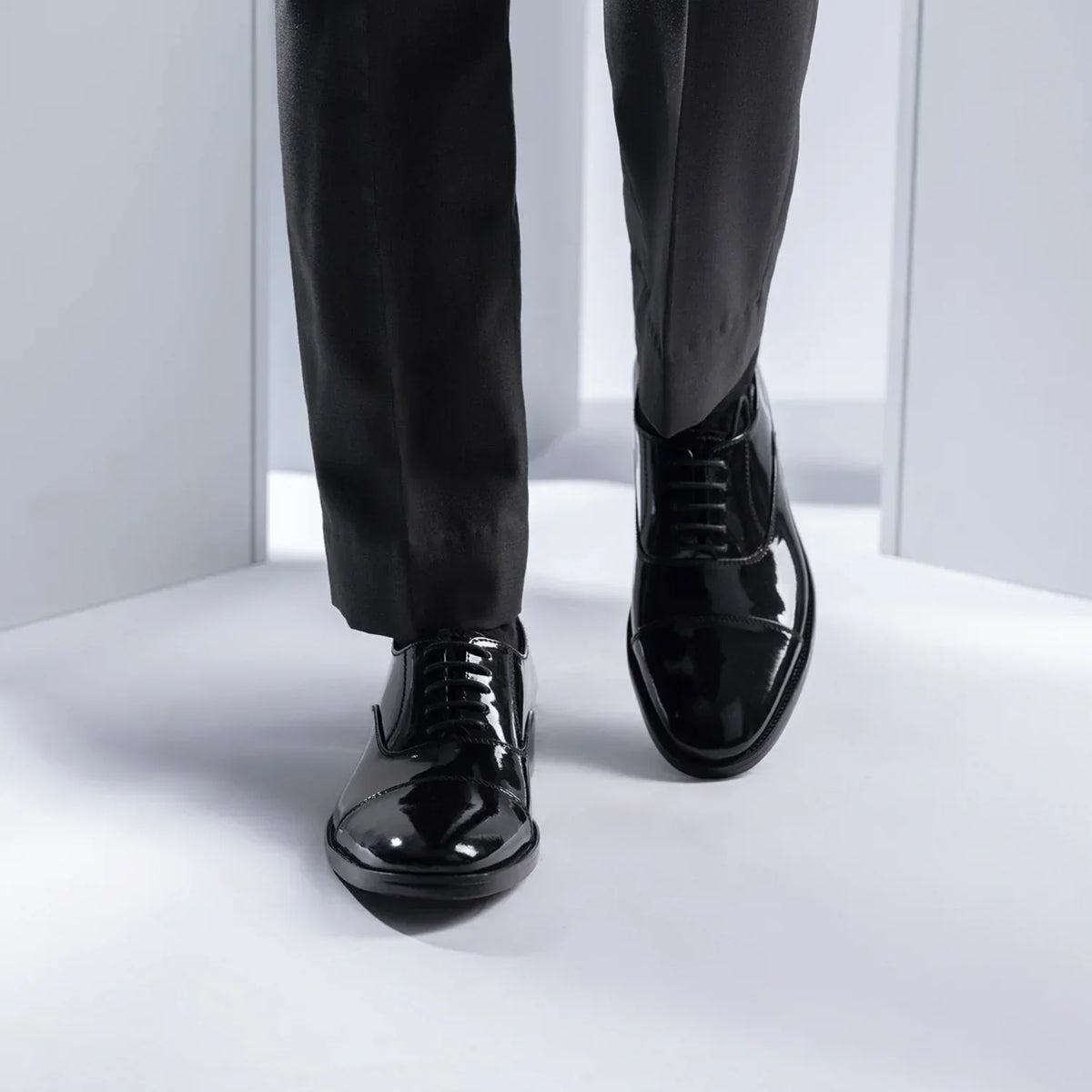 Professor Oxford Black Patent Leather Shoes - men's shoes in black patent leather, view 6