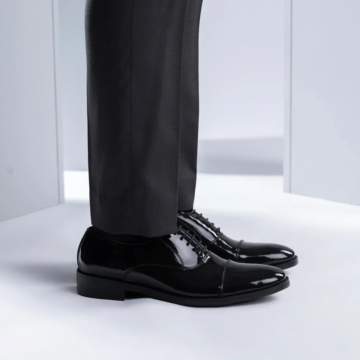 Professor Oxford Black Patent Leather Shoes - men's shoes in black patent leather, view 7